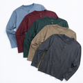 Men’s Long Sleeve Henley T-Shirt Pack of 5 – Soft Cotton Casual Button Neck Tee | Multi-Color Bundle