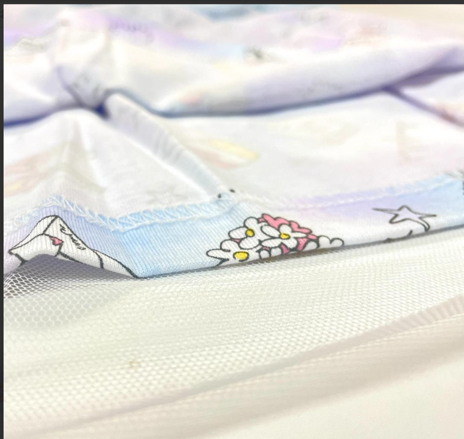 Girls Ice Cream Print Dress – Cute Blue Top & Pastel Skirt Party Frock for Kids