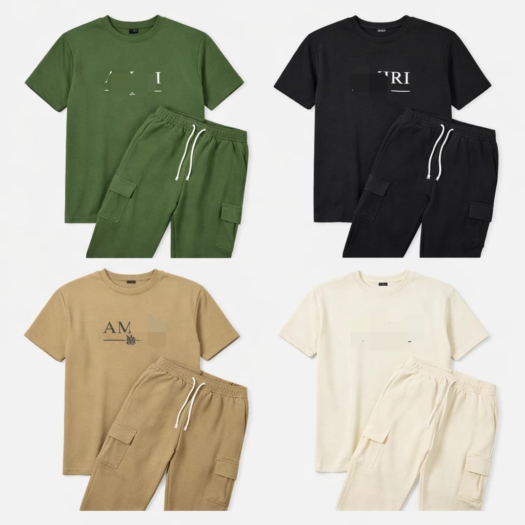 Men’s Waffle Cord Set – Premium Short Sleeve T-Shirt & Cargo Pants Co-Ord Set