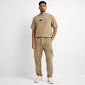 Men’s Waffle Cord Set – Premium Short Sleeve T-Shirt & Cargo Pants Co-Ord Set